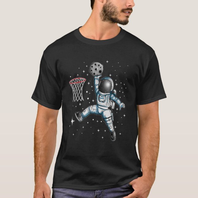 Camiseta Cosmonauta de baloncesto astronauta Dunking Moon (Anverso)