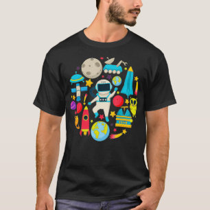 Camiseta Cosmonauta de Ciencia Gira El Cohete Del Espacio U