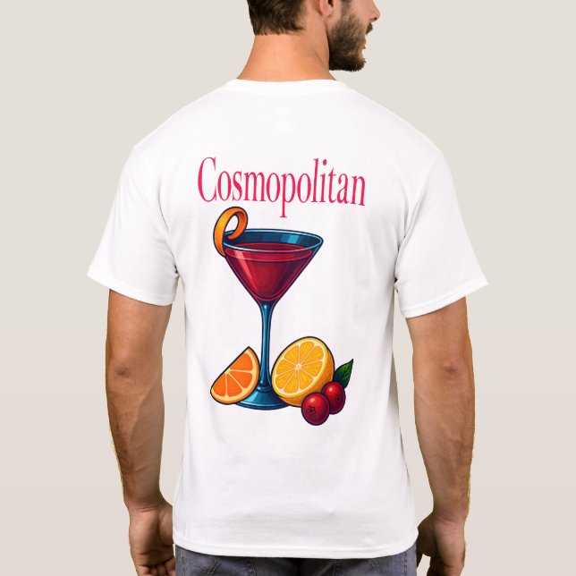 Camiseta Cosmopolitan T-Shirt – Chic Pink Martini Cocktail (Reverso)