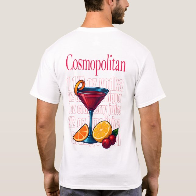 Camiseta Cosmopolitan T-Shirt – Chic Pink Martini Cocktail (Reverso)