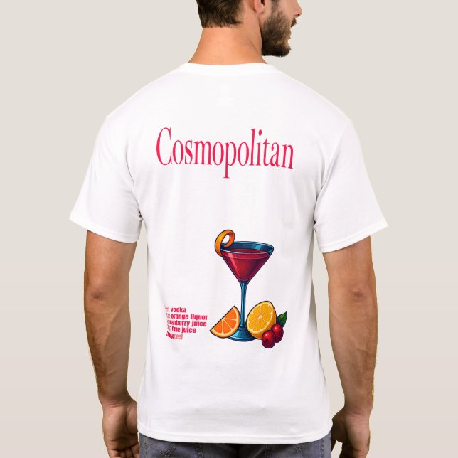 Camiseta Cosmopolitan T-Shirt – Chic Pink Martini Cocktail (Reverso)