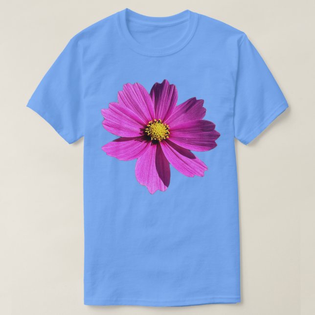 Camiseta Cosmos de flores moradas (Diseño del anverso)