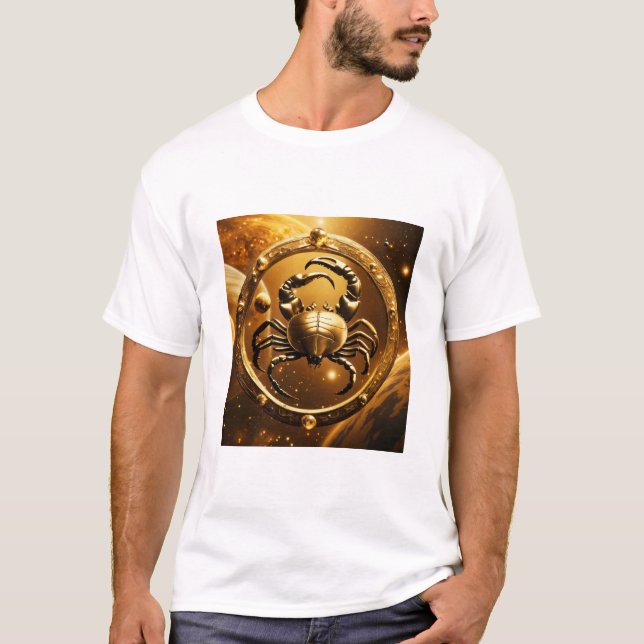 Camiseta "Cosmos del Escorpio Dorado: Tee Planetario" (Anverso)