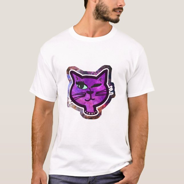 Camiseta Cosmos Sparkle Winking Cat T-Shirt (Anverso)