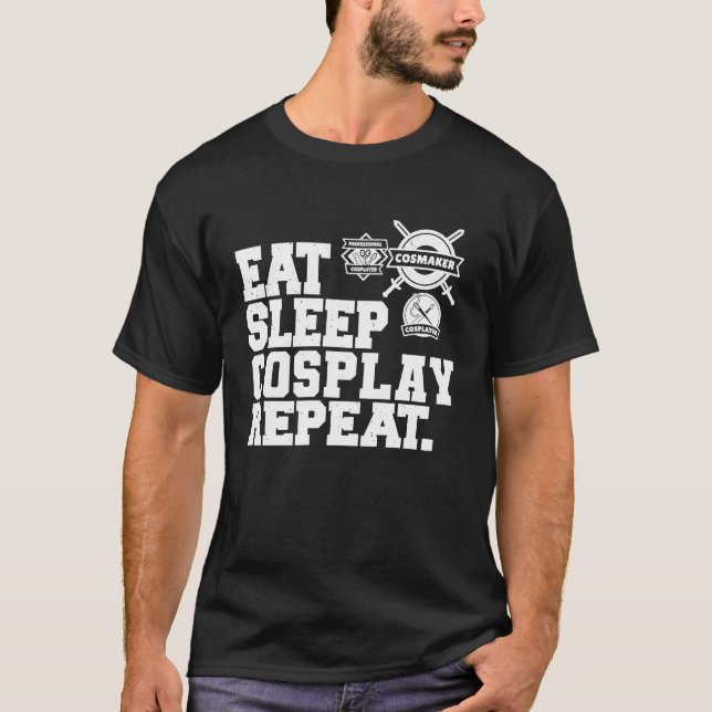 Camiseta Cosplayer de repetición de sueño de descanso (Anverso)