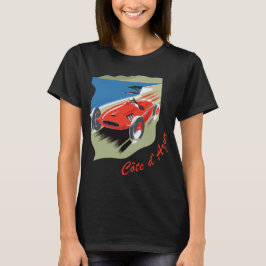 Camiseta Costa Azul Riviera Francesa Coche Rojo Viaje