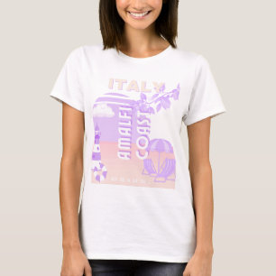 Camiseta Costa de Amalfi, Arte de Viaje, Viaje Elegante, Pa