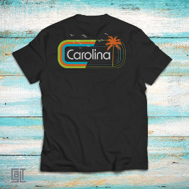 Camiseta Costa de Carolina Atardecer Retro Vintage Años 70 