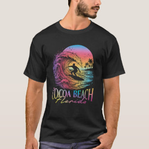 Camiseta Costa de Cocoa Beach Florida Puesta de Sol Ola de