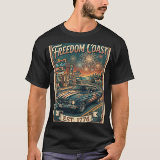 Camiseta Costa de la Libertad 1776 Florida Retro Muscle Car