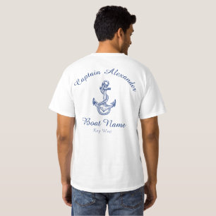 Camiseta Costa de la Marina Náutica Anchor Azul Monogramada