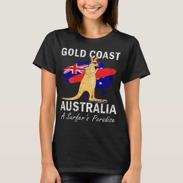 Camiseta Costa de Oro Australia paraíso de los surfistas (Anverso)
