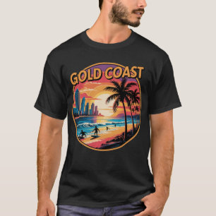 Camiseta Costa de Oro Retro Sunset Australia Vacaciones Bea