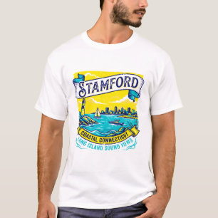 Camiseta Costa de Stamford Connecticut Long Island Sound Vi