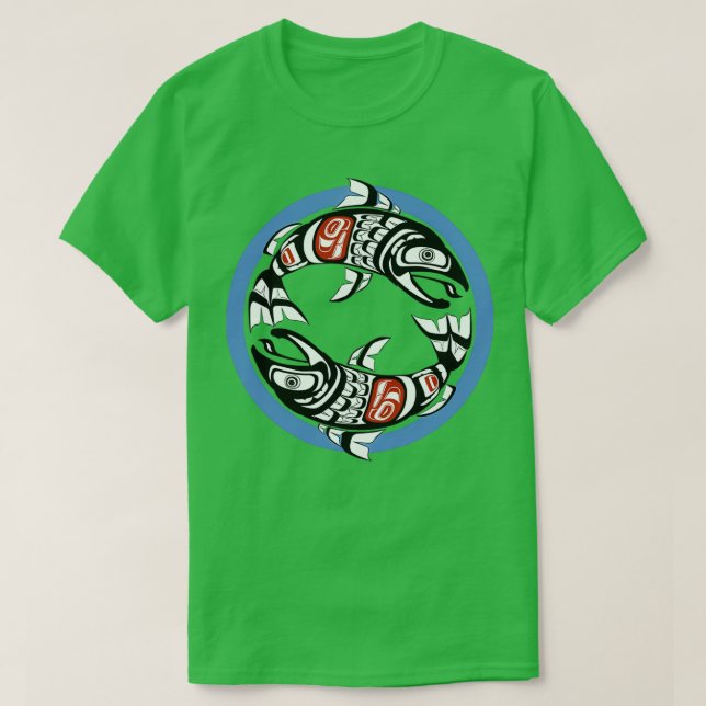 Camiseta Costa de Yin Yang del Pacífico noroeste de dos sal (Diseño del anverso)