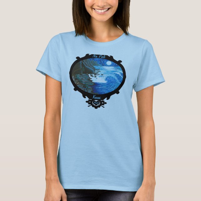 Camiseta "Costa del Na Pali de la luna del Na Pali" (Anverso)