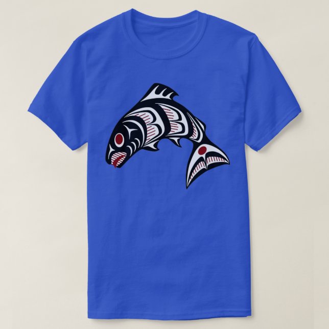 Camiseta Costa del Pacífico Noroeste: arte Haida Salmon  (Diseño del anverso)