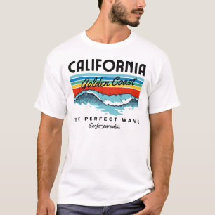 Camiseta Costa Dorada de California, gráfico vintage Sunset