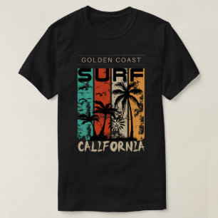 Camiseta Costa Dorada de California, gráfico vintage Sunset