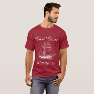 Camiseta Costa Este Maritimer barco de vela rojo náutico