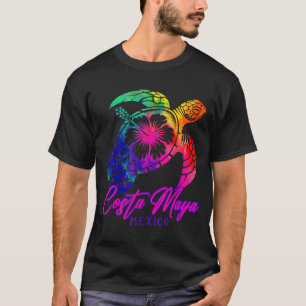 Camiseta Costa Maya México Tie Dye Tortuga de Mar Hibisco P
