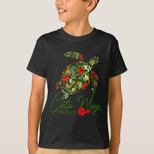 Camiseta Costa Maya México Tortuga Marina Trocal Hibisco Va