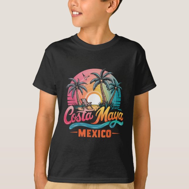 Camiseta Costa Maya México Tropical Sunset Beach Souvenir V (Anverso)
