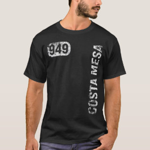 Camiseta Costa Mesa California 949 Area Code Vintage Retro