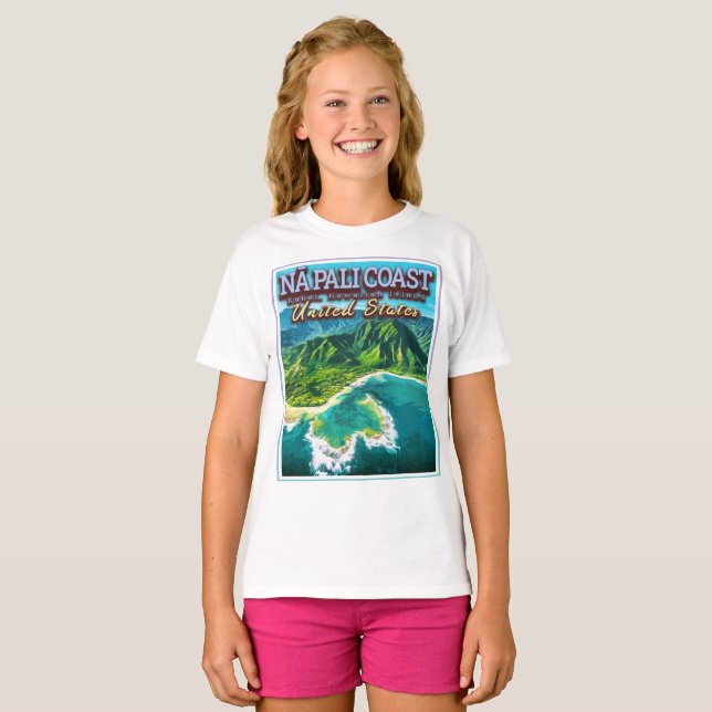 CAMISETA COSTA NA PALI - ISLA KAUAI - HAWAII EE.UU. (Anverso completo)