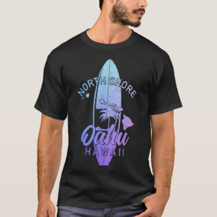 Camiseta Costa norte de Oahu Hawái tabla de surf surfista