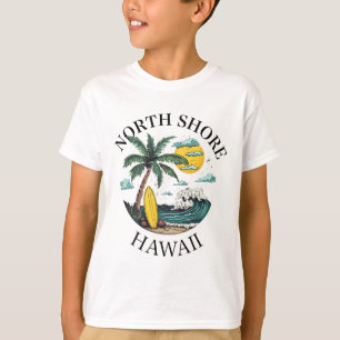 Camiseta Costa Norte Oahu Hawaii Recuerdo Surfing Hawaiano