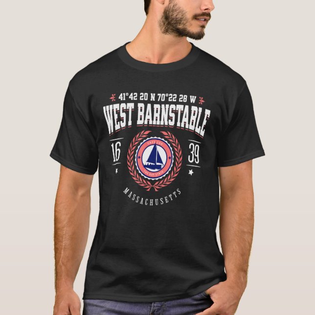 Camiseta Costa oeste de Barnstable Massachusetts Cabo Cod M (Anverso)