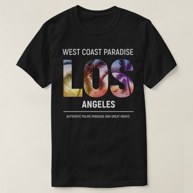 Camiseta Costa Oeste, Los Angeles California, Los Ángeles (Diseño del anverso)