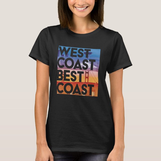 Camiseta Costa Oeste Mejor Gráfico de Seaposfla (Anverso)