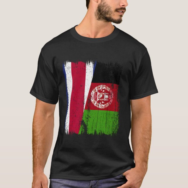 Camiseta Costa Rica Afghanistan Half Flag Costa Rican Afgha (Anverso)