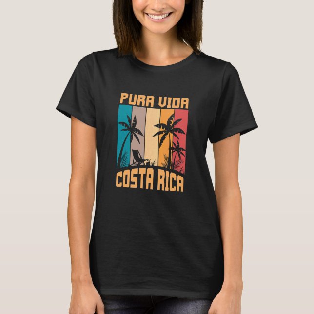 Camiseta Costa Rica Beach Costa Rica Palm Trees Surfing Su (Anverso)
