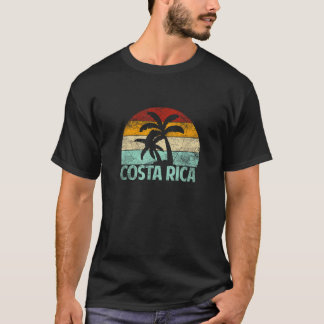 Camiseta Costa Rica Beach Sunset Palm Tree Retro Vacaciones