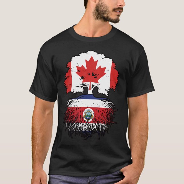Camiseta Costa Rica Costa Rica raíces de árboles canadiense (Anverso)