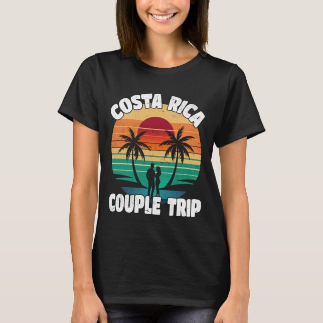 Camiseta Costa Rica Couple Trip Retro Sunset Costa Rica Vac (Anverso)