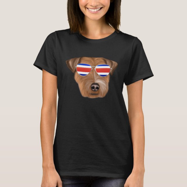 Camiseta Costa Rica Flag Russell Terrier Dog Tico Pocket (Anverso)