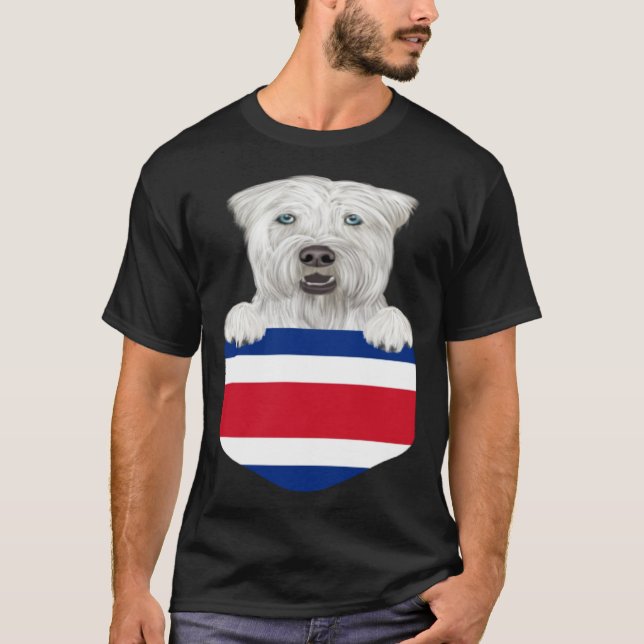 Camiseta Costa Rica Flag Soft Coated Wheaten Terrier Dog In (Anverso)
