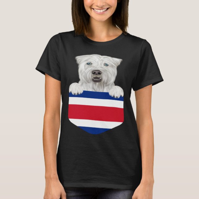 Camiseta Costa Rica Flag Soft Coated Wheaten Terrier Dog In (Anverso)