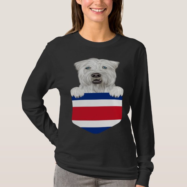 Camiseta Costa Rica Flag Soft Coated Wheaten Terrier Dog In (Anverso)