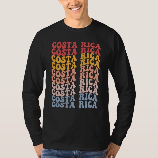 Camiseta Costa Rica Groovy Retro Costa Rican (Anverso)
