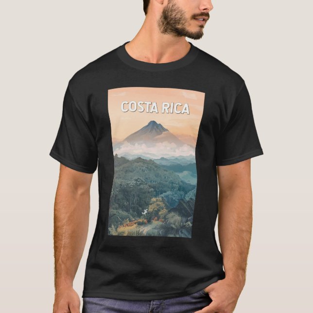 Camiseta Costa Rica Illustration Travel Art Vintage (Anverso)