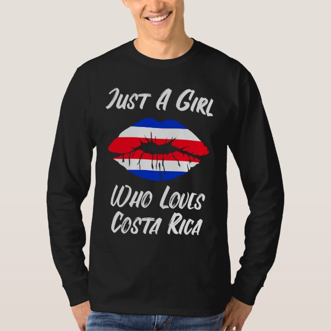 Camiseta Costa Rica Lips Mouth Love Flag (Anverso)