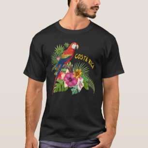 Camiseta Costa Rica: Mujeres de flores tropicales de loro d
