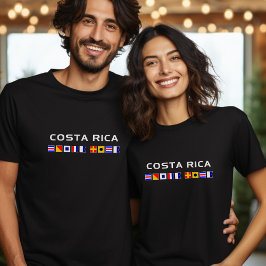 Camiseta Costa Rica Náutica Marítima Banderas Oscuras