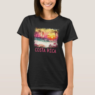 Camiseta Costa Rica Palm Tree Beach Vacation Summer and Sur