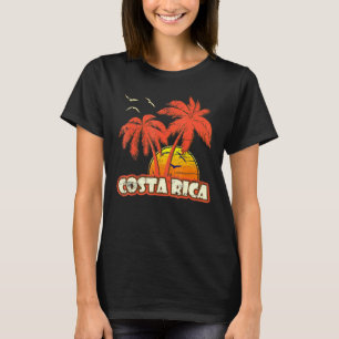 Camiseta Costa Rica Palm Trees Beach Sunset de los años 80